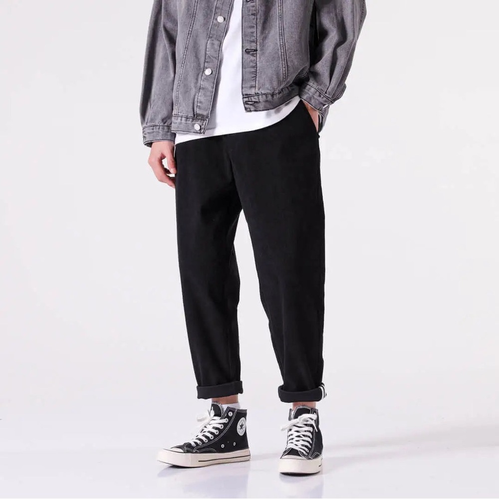 KIDORIMAN Miyabi Corduroy Pants — Black — Men’s XL (US Men’s Medium)